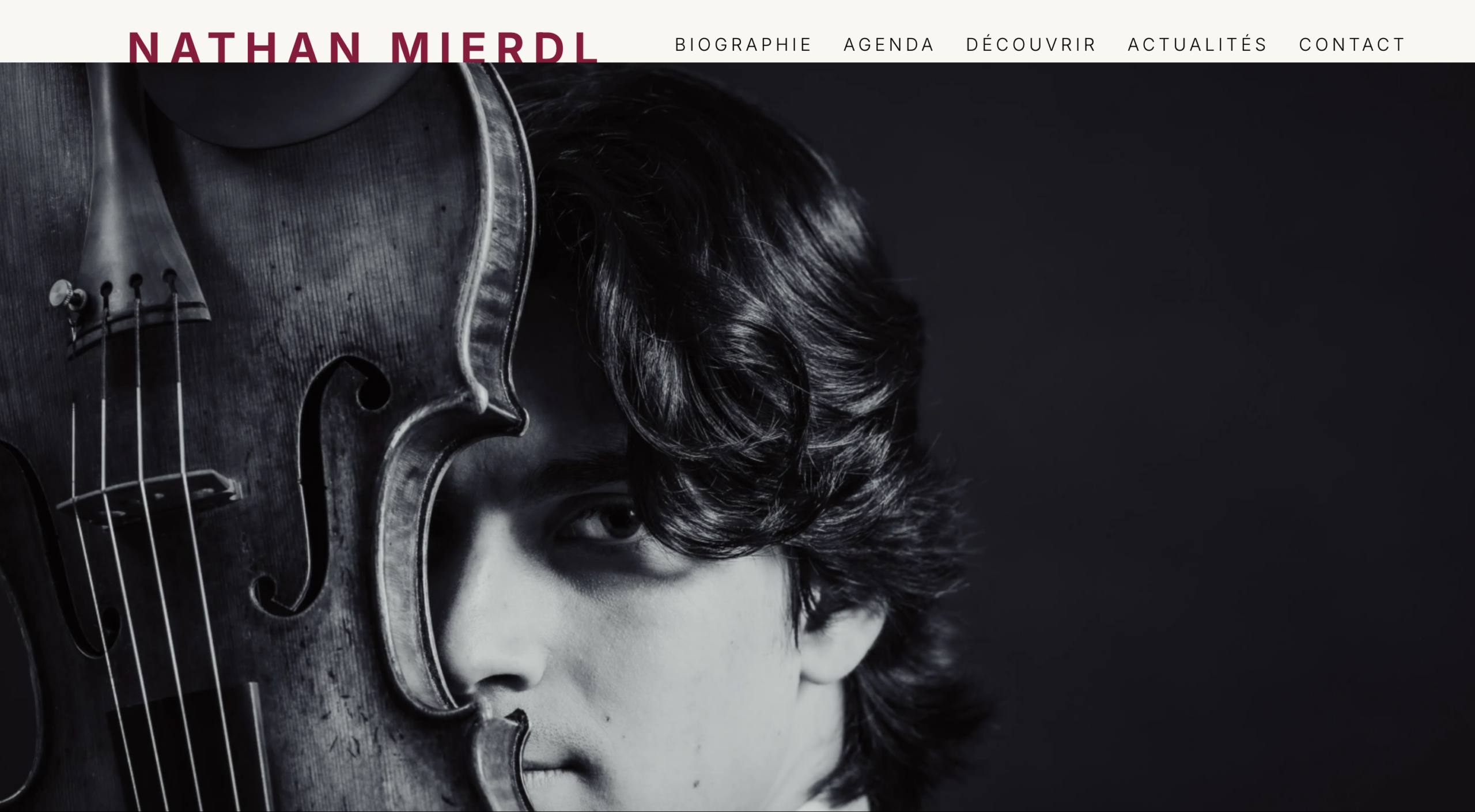 Site vitrine pour le violoniste nathan mierdl