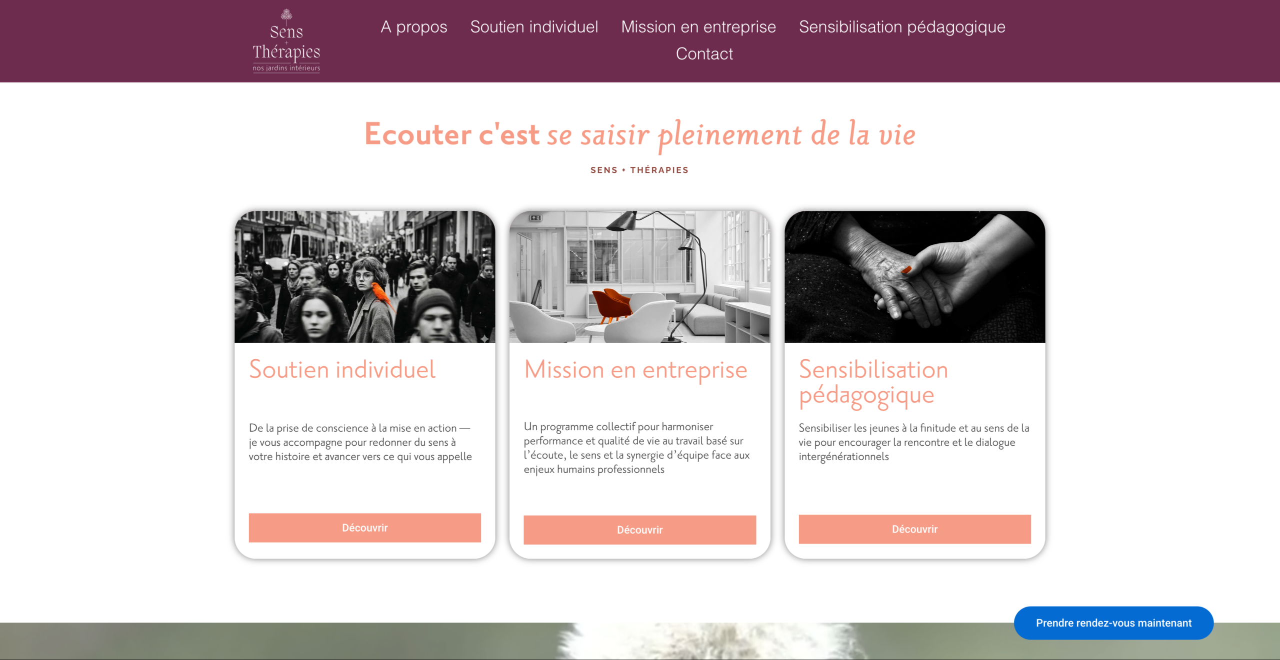 Création site vitrine sens-et-therapies